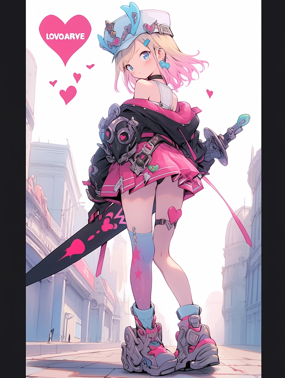 No.1242 Heart-shaped female swordsman ✕ Graffiti street girl 