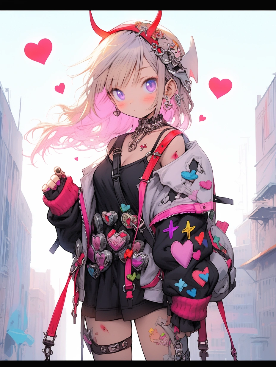 No.1242 Heart-shaped female swordsman ✕ Graffiti street girl 