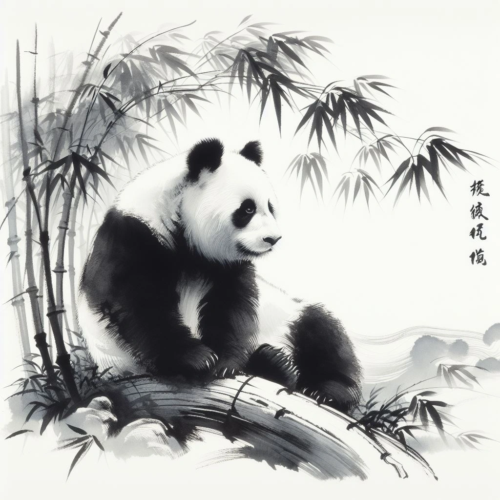 パンダの水墨画 | Aipictors